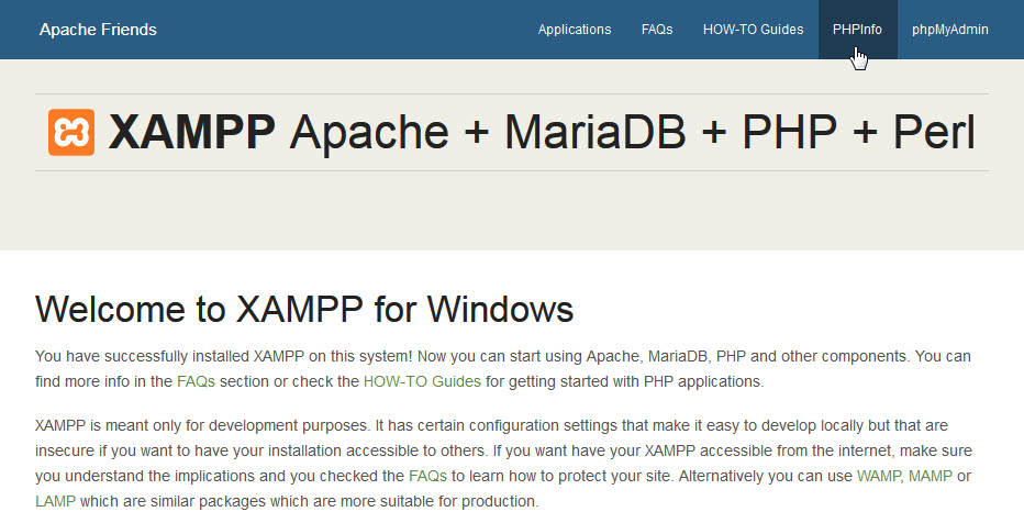 XAMPP Start Page