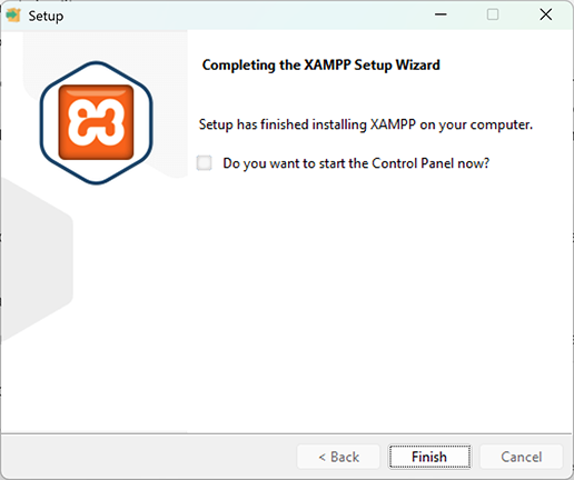 screenshot of the installation wizard's completion screen